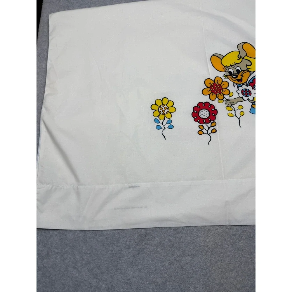 Vintage Fruit of the Loom Space Mouse Flat Sheet Walter Lantz Muslin 63x104